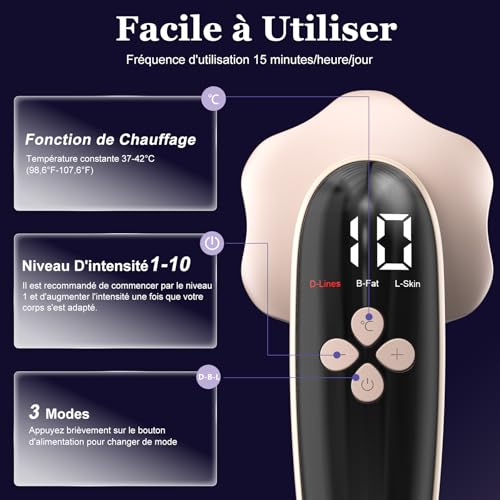 Professional Anti-Cellulite Massager, 3 in 1 Professional Anti-Cellulite Massager for Hands Tummy, Waist, Arms, Legs, Buttocks, Unisex, Lifting Effect