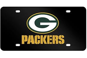 HDTVTV for GB Packers License Plate Cover,Black Metal License Tag Plate Number Plate Gift for Packers Fans,Chrome License Plate Frame Cover for Packers