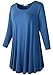 LARACE Women 3/4 Sleeve Tunic Top Loose Fit Flare T-Shirt(3X, Steel Blue)