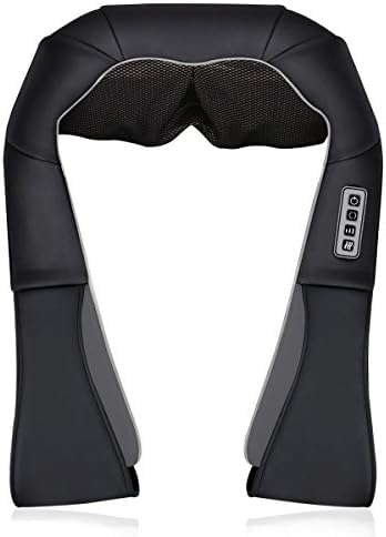 Collen Neck &amp; Shoulder Massage - Shiatsu Kneading Back Foot Massage Therapy with 3 Levels Speed &amp; Heat to Relieve Sore Muscles, Stiffness and Fibromyalgia Pain for Office, Home, Car and Travel
