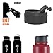 the flow Wide Mouth Bottles Three Lids Pack – Straw, Flip and Carabiner Lid, 2.28” (58 cm) Wide Mouth Water Bottles Compatible, BPA Free