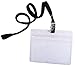 Name Tags 50 Pcs Waterproof Clear Plastic Horizontal Name Tag Badge Id Card and 50 Pcs Black Lanyard