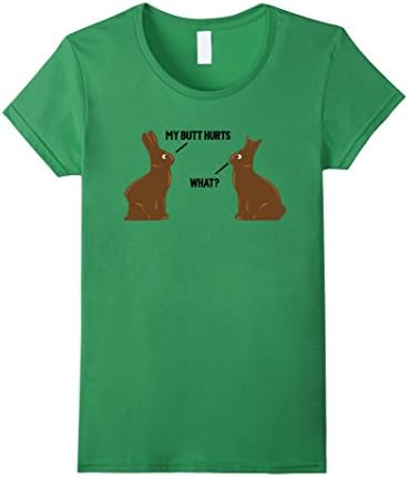 Women's My Butt Hurts - What - Funny Easter Bunny T-Shirt XL Grass