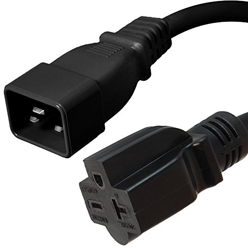 IEC C20 to 6-15/20R Power Cord - 1 Foot, 20A/250V, 12/3 SJT - Iron Box # IBX-7779-01