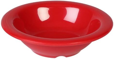 Excellanté Crimson Melamine Collection 4-3/4-Inch Salad Bowl, 4-Ounce -Pure Red, 12-Piece