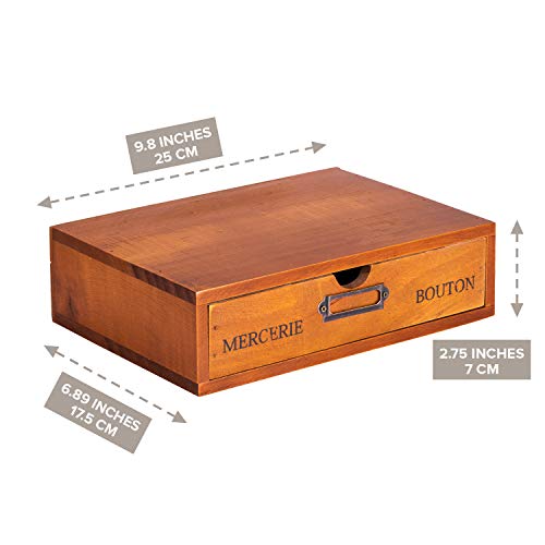 Wooden Single Drawer Unit Solid Wood Monitor Stand w/ Drawer for