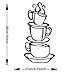 ShungHO Creative Coffee Cup Wall Decal Stickers Wall Decoration for Dining Room,Sitting Room and Kitchen