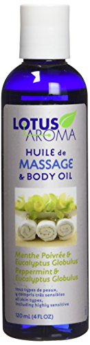 Lotus Aroma Peppermint & Eucalyptus Globulus Massage Oil, 4 fl. oz.