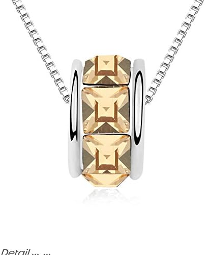 Btime Fashion Bead Charms Pendant Necklace Birthstone jewelry Crystals from Swarovski (Golden Shadow)