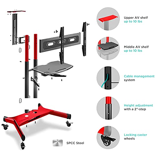 ONKRON Mobile TV Stand with Wheels Rolling TV Stand for 4070 Inch LED