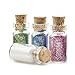 DARICE Glass Fairy Dust Bottles with Glitter, 4 Colors.4375 x 1 inch, Multicolor