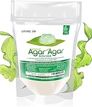 Agar Agar Powder (4oz), Unflavored Pure Vegan Gelling Agent by LIVING JIN, Certified Kosher, Halal, Non-GMO, G