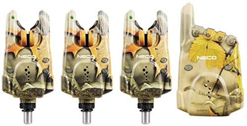 Neco Angeln Bissanzeiger Set 3+1 Kabelloser Karpfen Digital Bissanzeiger mit 3 Emittern und 1 Empfänger Wasserdicht C103…
