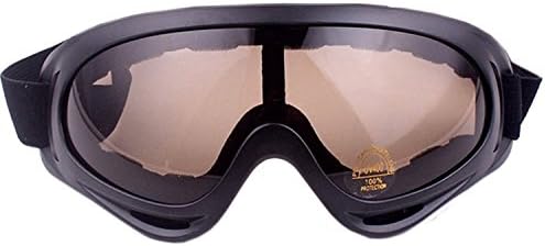 MinaloUV Protection Outdoor Sports Ski Glasses CS Army Tactical Military Goggles Windproof Snowmobile Bicycle Motorcycle Protective Glasses Ski Goggles(Light-Brown)