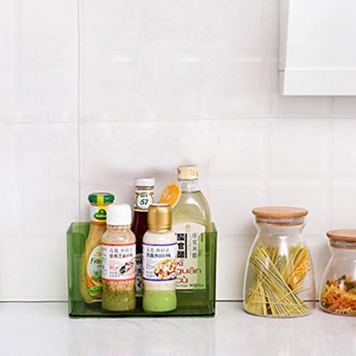 Clearance PriceQuaanti Vacuum Suction Cup Shower Caddy Clear Plastic Wall Mounted Shelf Cosmetic Storage Holder Organizer for Bathroom Toilet Table Kitchen Organizer Basket Storage Box Rack (Green) - Thumbnail 3