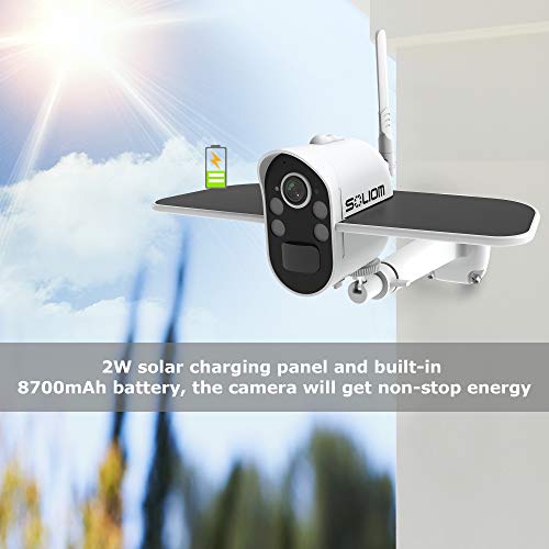 Wireless Rechargeable Battery Powered Solar Outdoor Security Camera Home Surveillance WiFi Camera with Spotlight Color… - Image 4