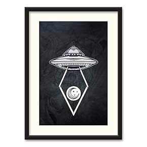 Black Paper Framed for Living Room Bedroom Abstract Geometric for