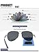 Dreamviva Anti-Glare Polarized UV400 Aviator Al-Mg Frame Spring Hinge Men Sunglasses Silver Frame Black Lens