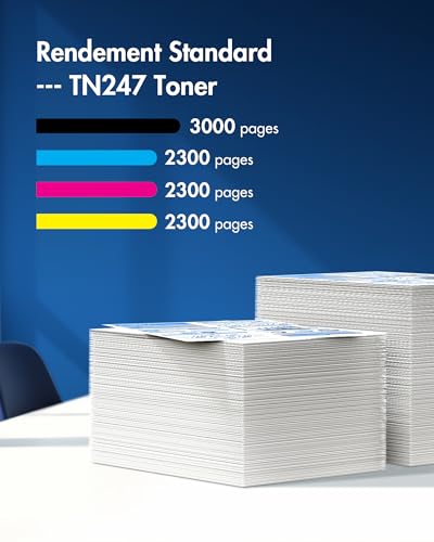 VIPGOOD TN247 TN-243CMYK Compatible Toner Cartridges for Brother TN247 TN243 for DCP-L3550CDW MFC-L3750CDW MFC-L3770CDW MFC-L3730CDN HL-L3270CDW HL-L3230CDW (Black Cyan Yellow Magenta, Pack of 5)
