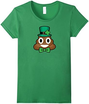 Women's Leprechaun Costume Poop Emoji Funny St Patricks Day T-Shirt Medium Grass