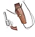 Historical Emporium Standard Left Hand Western Holster Plain, Wild West Single Action Revolver Gun Holster Chocolate