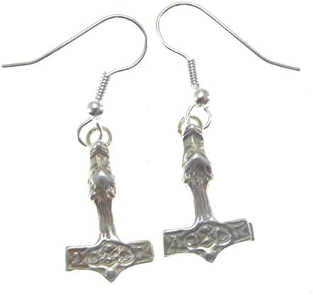 Thor's Hammer Wolf Earrings