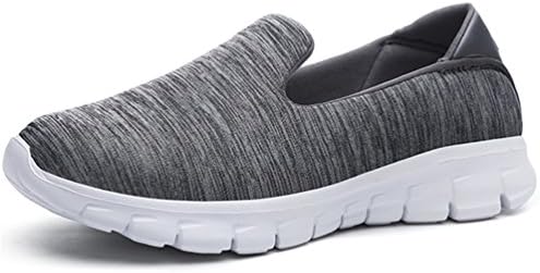 XLXM Women Slip On Sneakers Lightweight Walking Shoes Casual Loafers (8.5, Dark Gray)