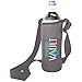 WaterVault Neoprene Bottle Holder, Adjustable Detachable Strap, Shoulder Sling & Hand Carrier - Grey Regular