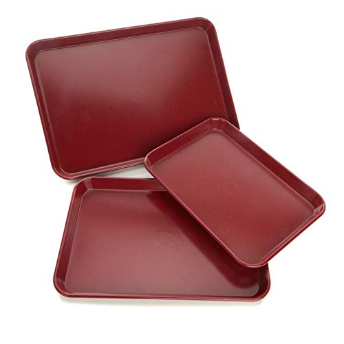 Curtis Stone Dura-Bake Nonstick 3-Piece Sheet Pan Baking Set - Red