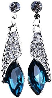 OVERMAL Water Drop Earrings Swarovski Crystal Drop Dangle Earrings (Blue)