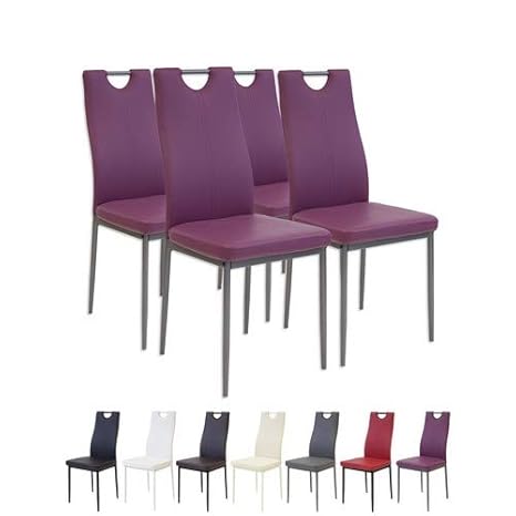 Albatros 2913 Salerno Esszimmerstühle, 4-er Set, violett