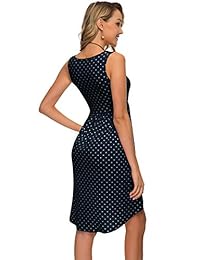 Vestido para mujer de manga 3 4, diseño de lunares, cuello redondo, túnica casual plisada, vintage, estilo retro