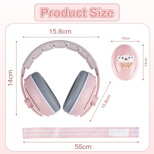 Muyohix 2 in 1 Baby Headphones, Adjustable Anti-Noise Baby Headphones, Hearing Protection for Babies from 0 to 48 Months and Children, Baby Earmuffs for Everyday and Events