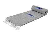 Grey Yoga Blanket -- Thick Mexican Thunderbird