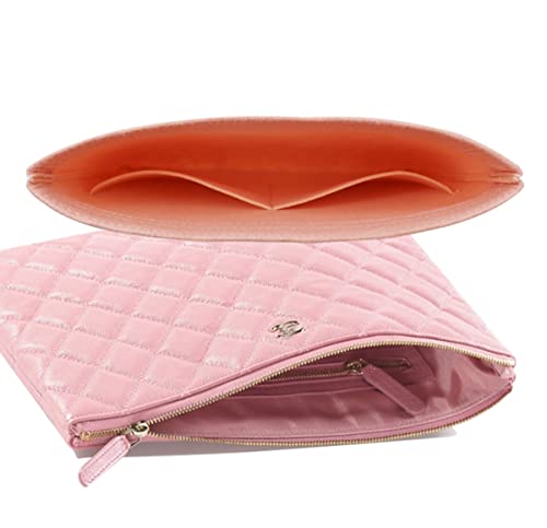 Lckaey Purse Organizer Insert for clutch bag inner bag classic double lined storage bag2026pink-S