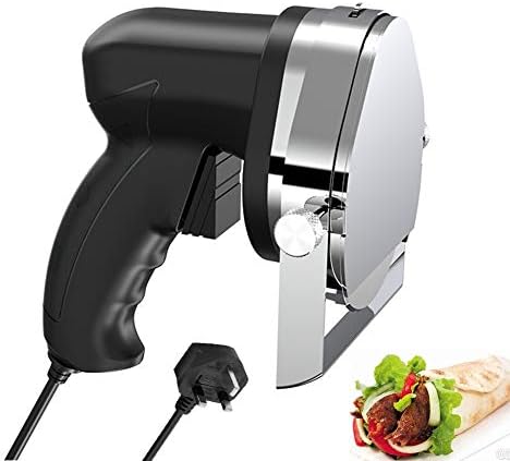 IDABAY Meat Slicer Machine 80W, Electric Portable Hand-held Meat Cutter with Stainless Steel Blade, Sliced Knife Meat Gyros Knife Cutting Tools for Shawarma Doner Kebab, Black