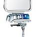 iDesign Forma Suction Bathroom or Shower Shaving Mirror with Shaving Cream and Razor Holder - Brushed Stainless Steel, 6.25