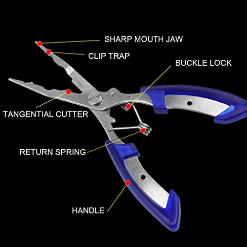 Roydoa 6,5"Angelzange Split Ring Hakenentferner Scherengriffe Angelgerät Mehrzweck Angelzange – Bild 3