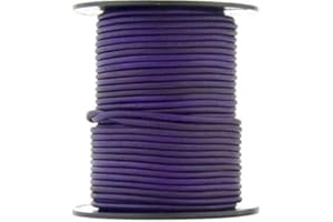 Xsotica-Dye Round Leather Cords -1.0mm Leather Cord (Violet Natural, 25 Meter(27 Yard))