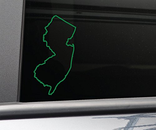 New Jersey Vinyl Decal Laptop Car Truck Bumper Window Sticker, 6.5" x 3.5", Green