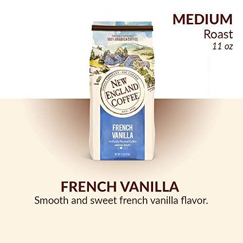 NEW ENGLAND COFFEE FRENCH VANILLA MEDIUM ROAST GROUND COFFEE, 11OZ BAG (PACK OF 1)