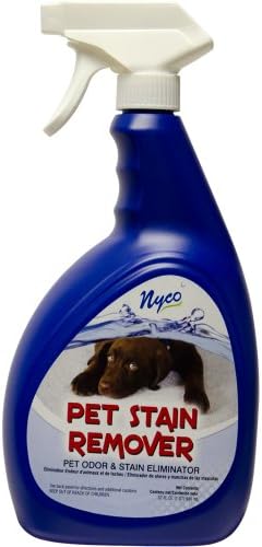 Nyco Products NL90390 Pet Stain Remover, Clean and Fresh Scent, 8.0 - 10.0 pH, 1 qt Bottle (Case of 6)