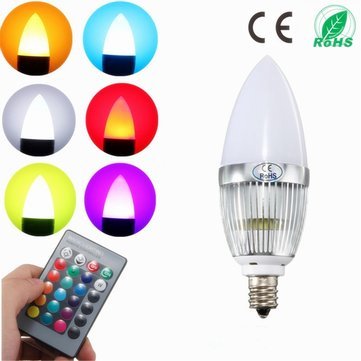 Led Light Bulbs - E12 Candelabra Candle Stick 3w Led Light Bulb White Warm Rgb Tea Landle Lamp 85-265v - E12 Rgb Led Bulb - 1PCs