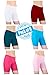 Sexy Basics Womens 6 Pack Cotton Spandex Sheer Mini Bike Yoga Boyshort Boxer Brief