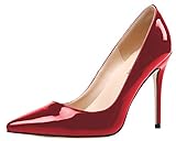 AOOAR Women's Heeled Slip On Pointy Dress Pumps Shoes