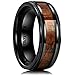 King Will Nature 8mm Titanium Ring with Wood Inlay Wedding Band Ring Real Comfort Fit