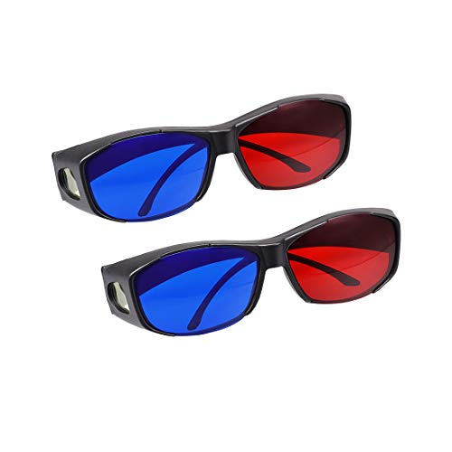 uxcell Red-Blue 3D Glasses 3D Visoin Glass for Movies 3D Print Magazines Comic Books TV Anaglyph Photos 2pcs