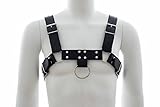 Gellwhu Men's Leather Male Chest H Bulldog Harness 4 Straps Club wear Costumes