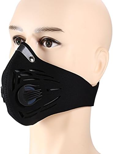 Topnisus Dust Face Mask with Air Safety Filter for anti Woodworking Outdoor Activities (Black)
