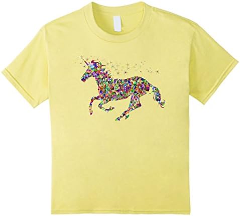 Kids Colourful Horse Unicorn T shirt for girls, women and men 10 Lemon